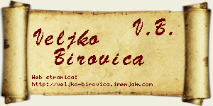 Veljko Birovica vizit kartica